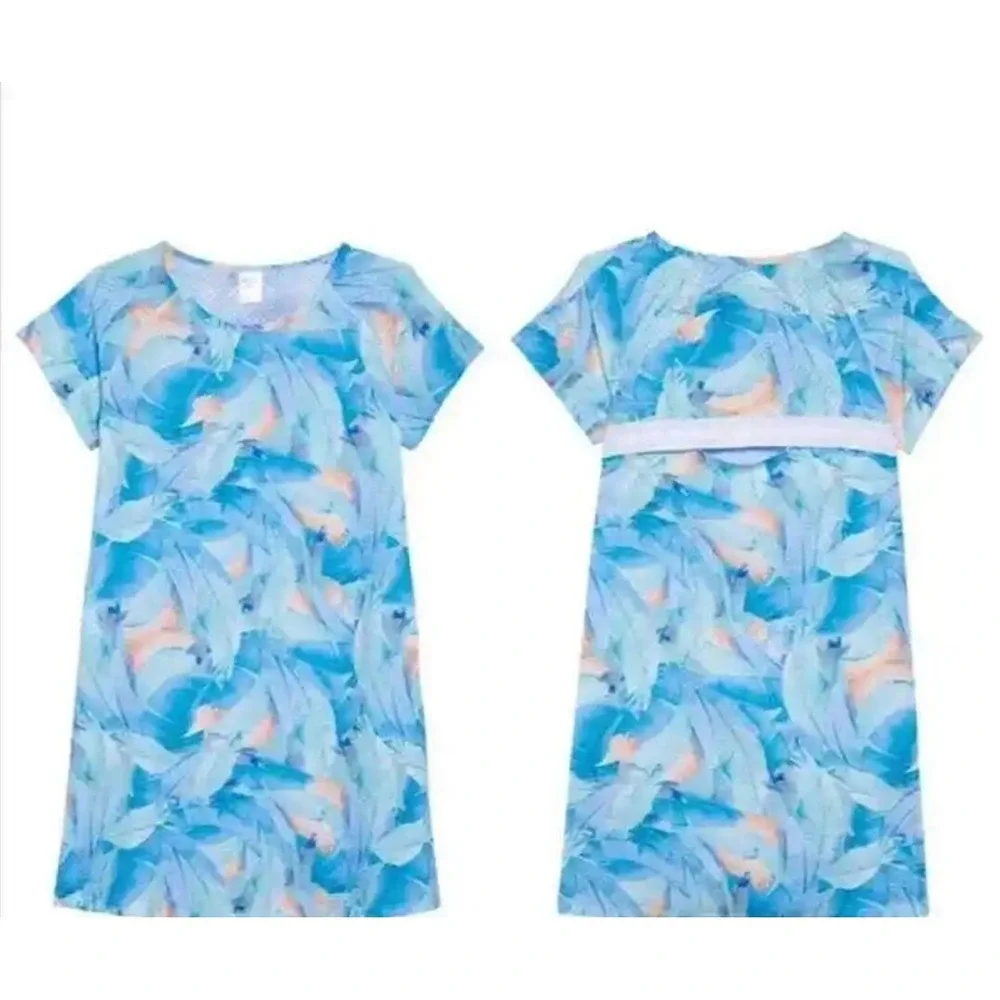Zella Tropical Leaves Swimsuit Coverup Activewear Dress‎ Girls Sz XL (14-16)